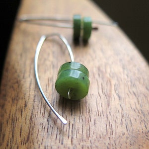 Canadian jade earrings. green jade jewelry. sterling silver jewellery. image 8