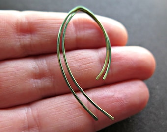 lime green wire earrings. anodized niobium jewelry. modern gift from splurge designs.