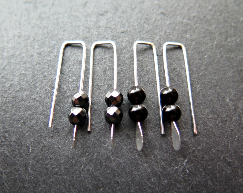 small black onyx earrings modern jewelry Canadian seller.