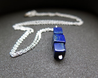 lapis necklace. lapis lazuli pendant. blue stone jewelry.