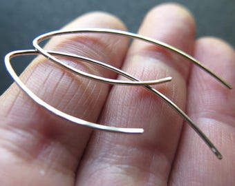 sterling silver threader earrings. simple jewelry. modern wire earrings.