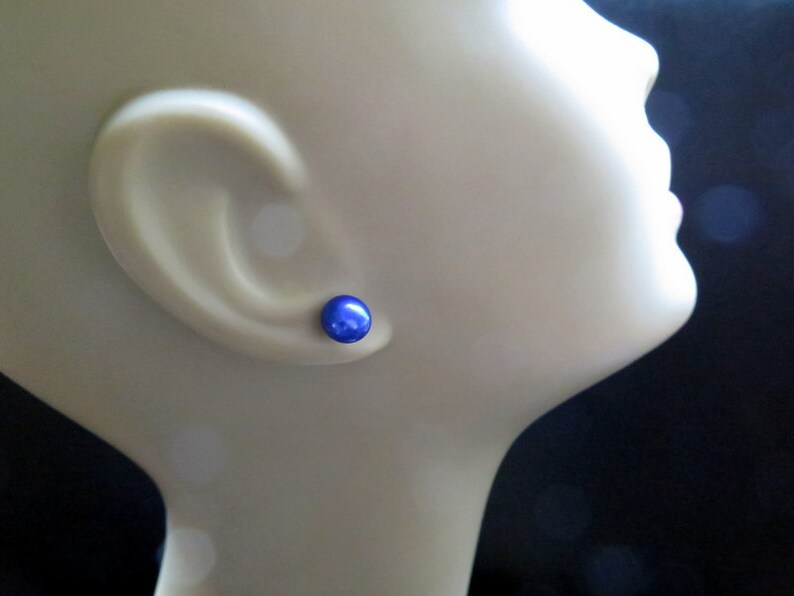 sterling silver earings birthstone jewelry sapphire blue pearl earrings freshwater pearl studs.