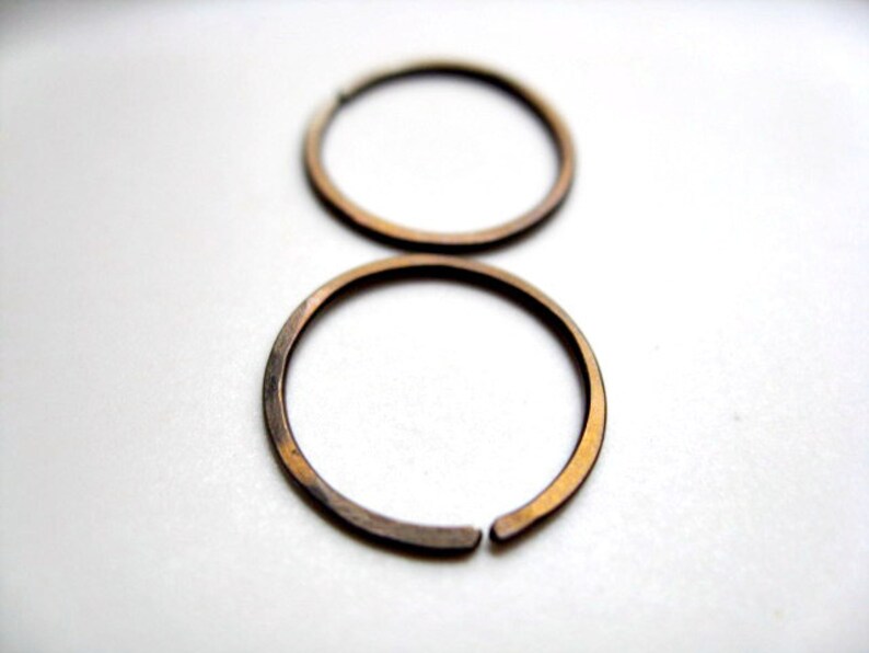 Mens hoop earrings in antique bronze. men's jewelry. small Etsy