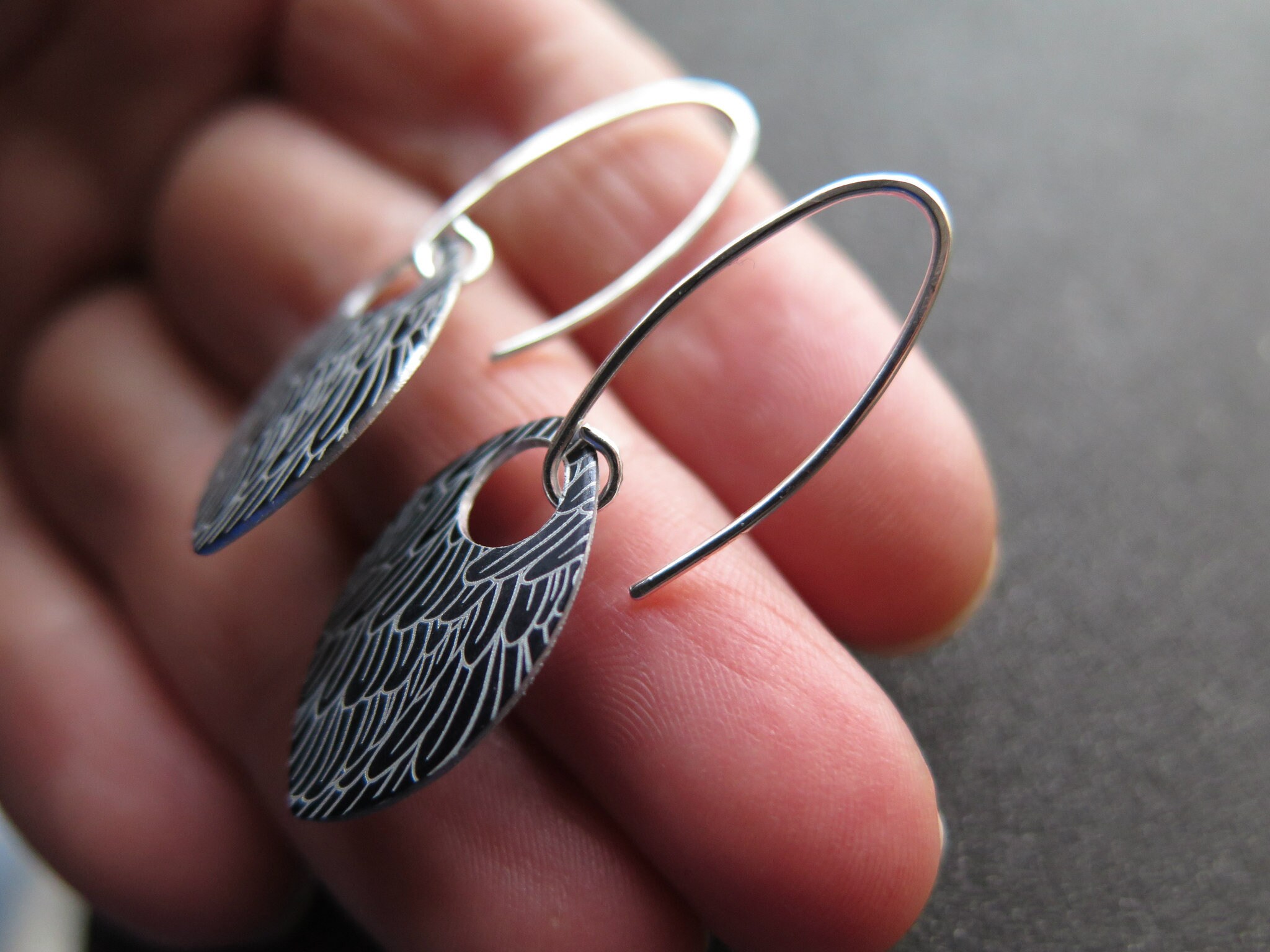 Black wing earrings deals
