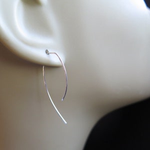 sterling silver earrings. wire earings. minimalist jewelry. threader earrings. image 3