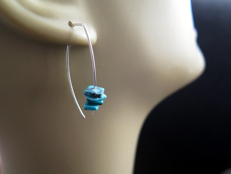 AA Earring Diam Shape Silver W/ Turquoise main image 0
