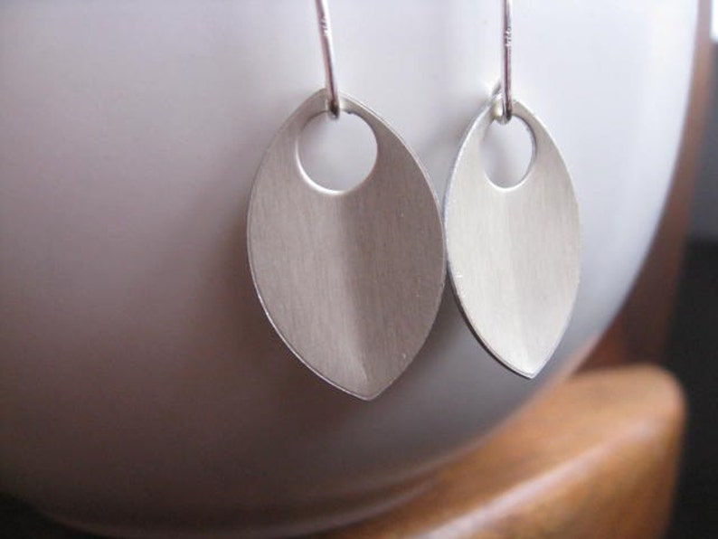 silver dangle earrings. sterling silver earrings. anodized aluminum jewelry. made in Canada image 3