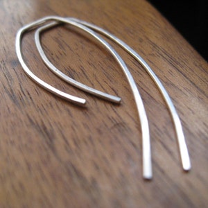 sterling silver earrings. wire earings. minimalist jewelry. threader earrings. image 5