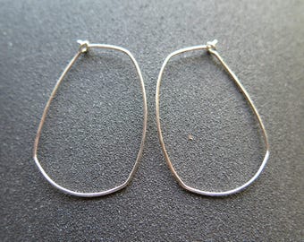 sterling silver hoop earrings. 20g silver wire jewelry. artisan jewelry made in Calgary Canada