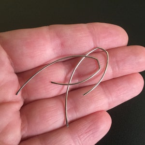 sterling silver earrings. wire earings. minimalist jewelry. threader earrings. image 4