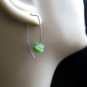 Canadian jade earrings. green jade jewelry. sterling silver jewellery. image 3