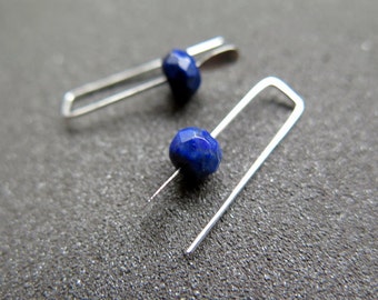 small lapis earrings. blue stone jewelry. Canadian jewellery