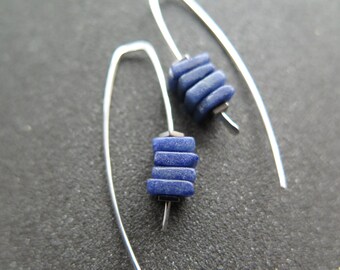royal blue earrings. modern sodalite jewelry in natural stones. made in Calgary.