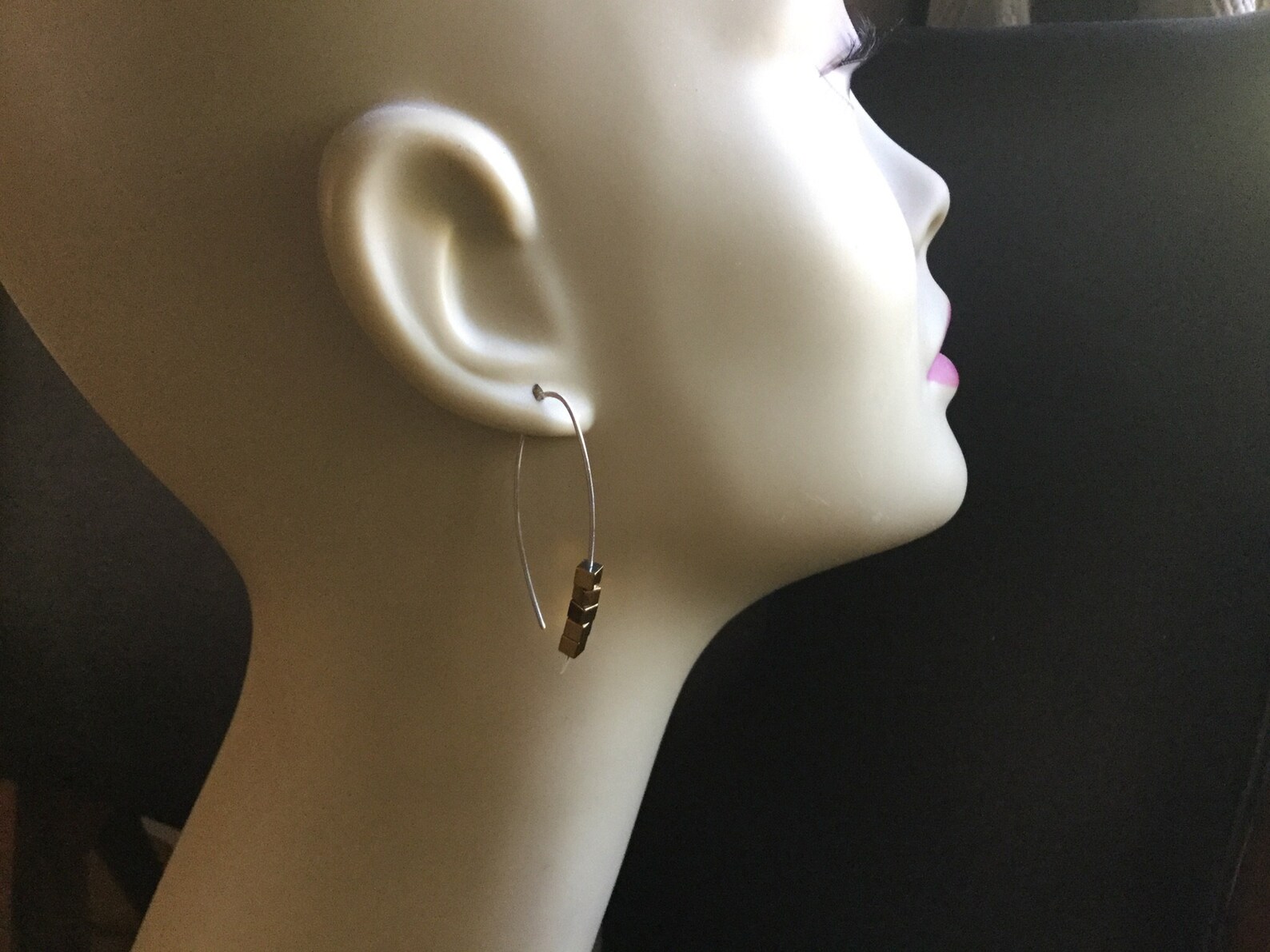 Gold and silver earrings. mixed metal jewelry. sterling silver Etsy