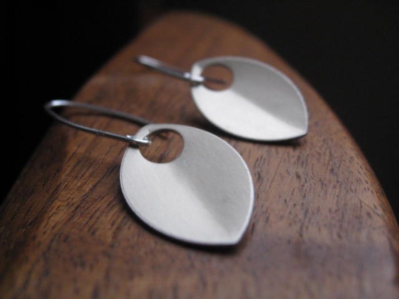 silver dangle earrings. sterling silver earrings. anodized aluminum jewelry. made in Canada image 2