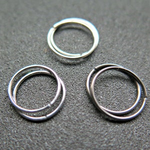 mens hoop earrings. dark silver niobium. hypoallergenic hoops. image 6