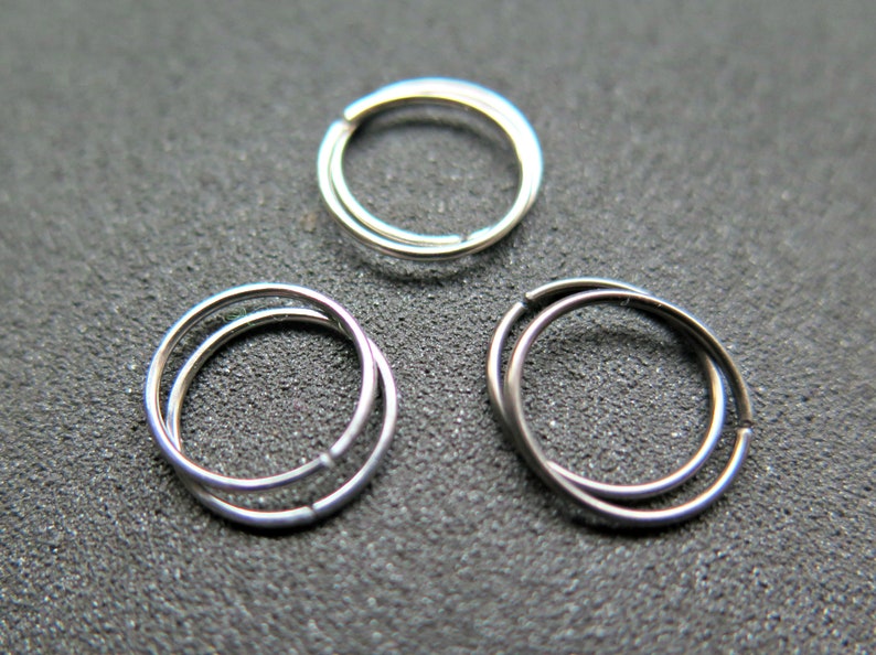 mens hoop earrings. dark silver niobium. hypoallergenic hoops. image 6