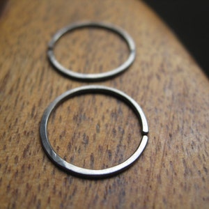 mens hoop earrings. dark silver niobium. hypoallergenic hoops. image 4