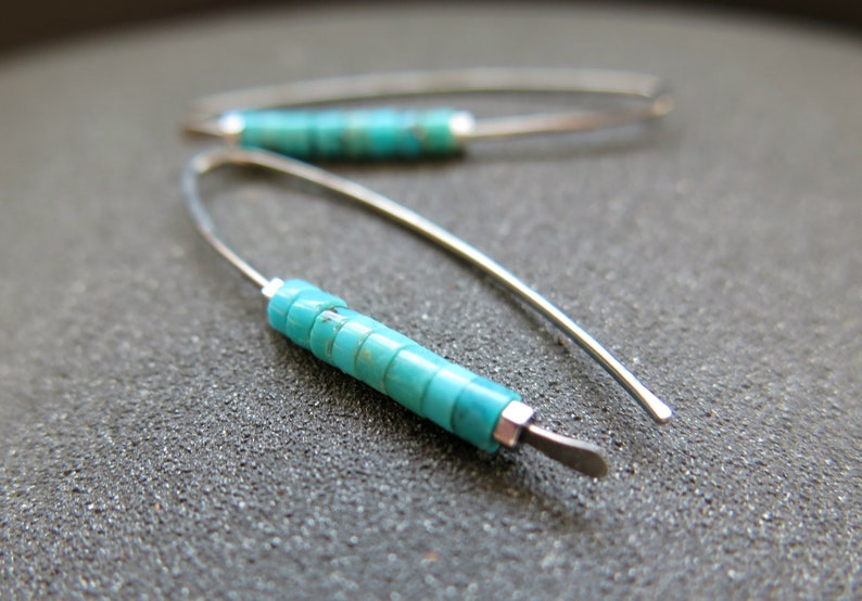 hypoallergenic turquoise earrings. niobium jewelry for sensitive ears. natural turquoise gemstones. nickel free earrings. 