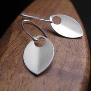 silver dangle earrings. sterling silver earrings. anodized aluminum jewelry. made in Canada image 1