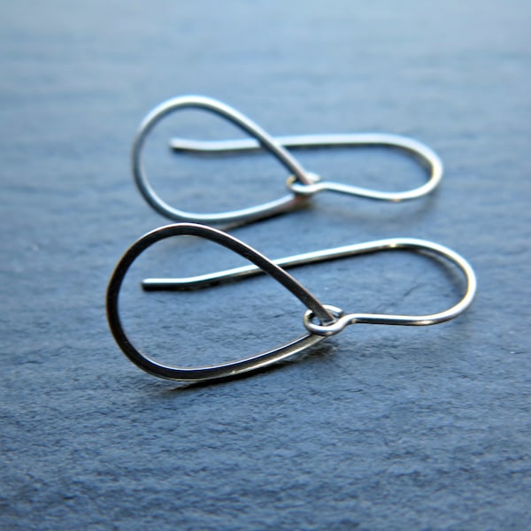 small stainless steel dangle earrings. hypoallergenic jewelry. small teardrop earrings. made in Canada