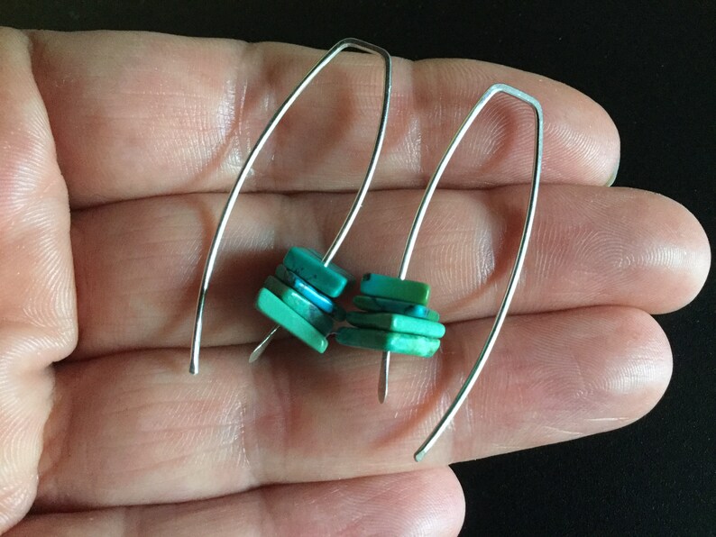 AA Earring Diam Shape Silver W/ Turquoise