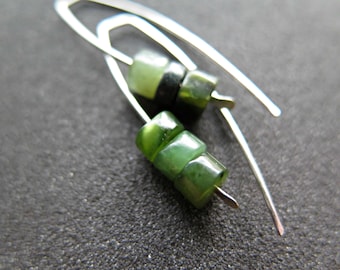 SALE. Canadian jade earrings. green jade jewelry. sterling silver jewellery. Orders delivered duty paid, no additional fees.