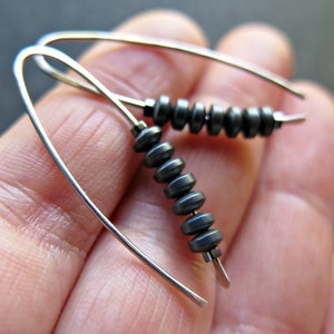 matte black hematite earrings in sterling silver. splurge earrings.