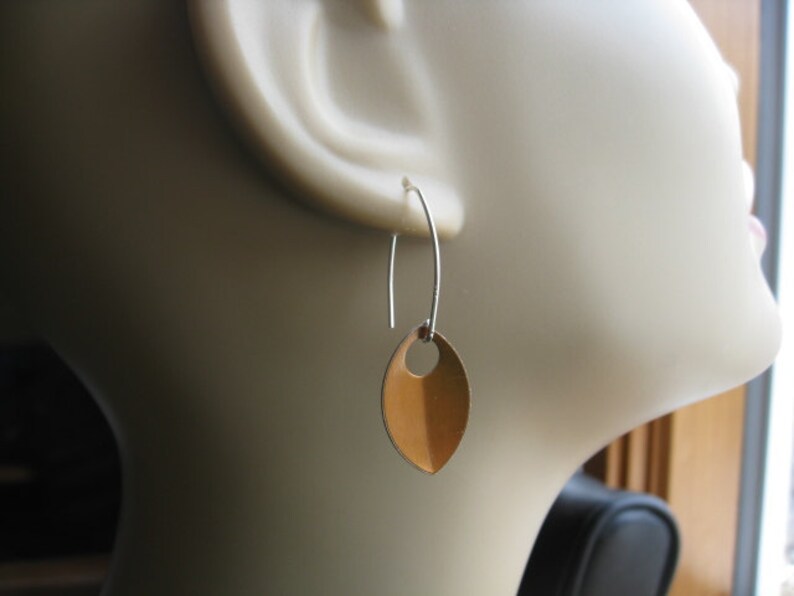 silver dangle earrings. sterling silver earrings. anodized aluminum jewelry. made in Canada image 4