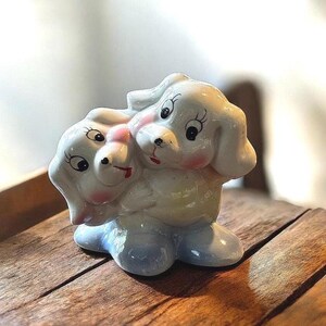 Vintage Ceramic Dogs Hugging Money Coin Bank