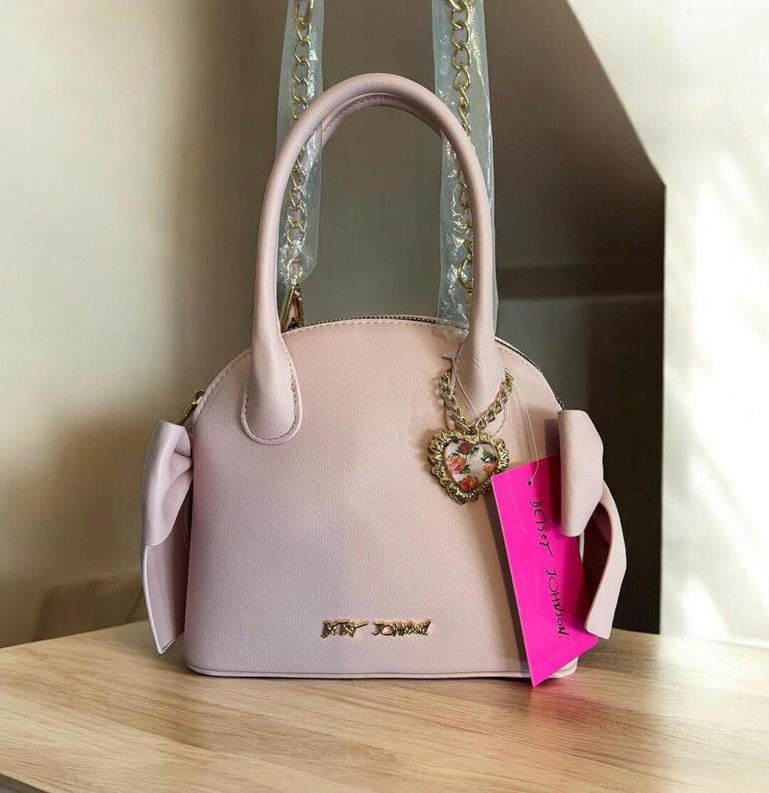 Betsey Johnson Pink and White Dome Backpack with Monogram s-l400.jpg main image 2