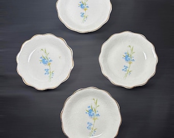 Vintage Porcelain Butter Pats with Floral Design, Set of (4)