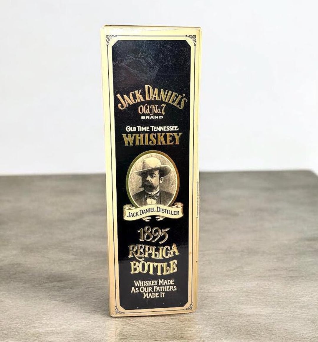 Vintage Empty Jack Daniel's 1895 Replica Bottle With Original