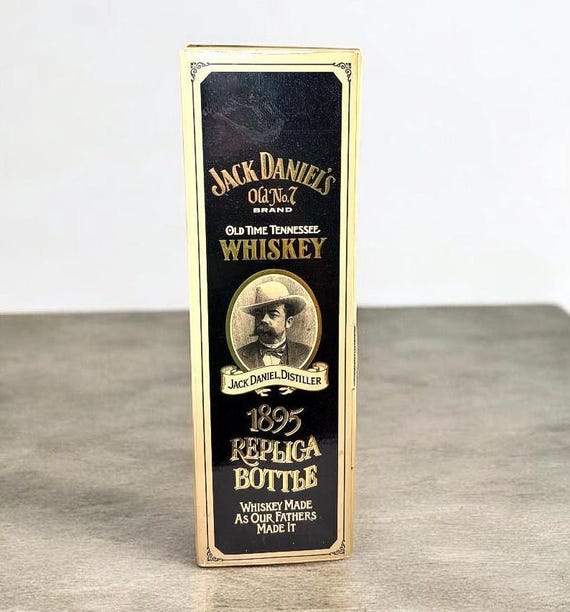 Vintage Empty Jack Daniel's 1895 Replica Bottle With Original