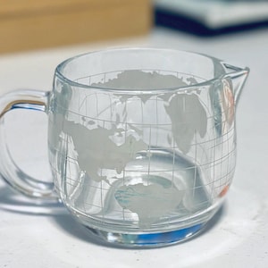 Vintage Nestle Etched Clear Glass Creamer