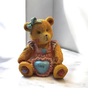 Vintage Cherished Teddies Ceramic Baby Girl Money Coin Bank