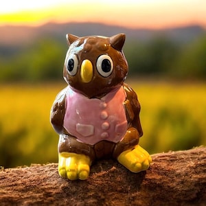 Vintage Ceramic Owl Money Coin Bank