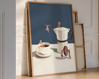 Coffee Adventure Print, Coffee Lover Prints, Espresso Wall Art, Wall Art, Trendy Kitchen Poster, Good Morning Coffee Poster - Optional Frame