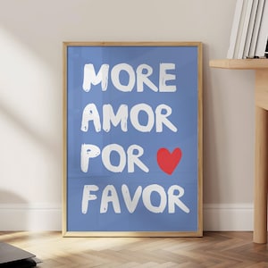 Mais Amor Por Favor Impressão, Arte de Parede Maximalista, Pôster da Moda, Arte de Citação de Amor, Pôster Feminino para Imprimir, Arte de Parede Eclética - Impressão Física