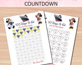Printable DCL Cruise Countdown Calendar, Printable Family Vacation Countdown, 100 Day Sail Away Holiday Countdown, 30 Day Mouse Cruise