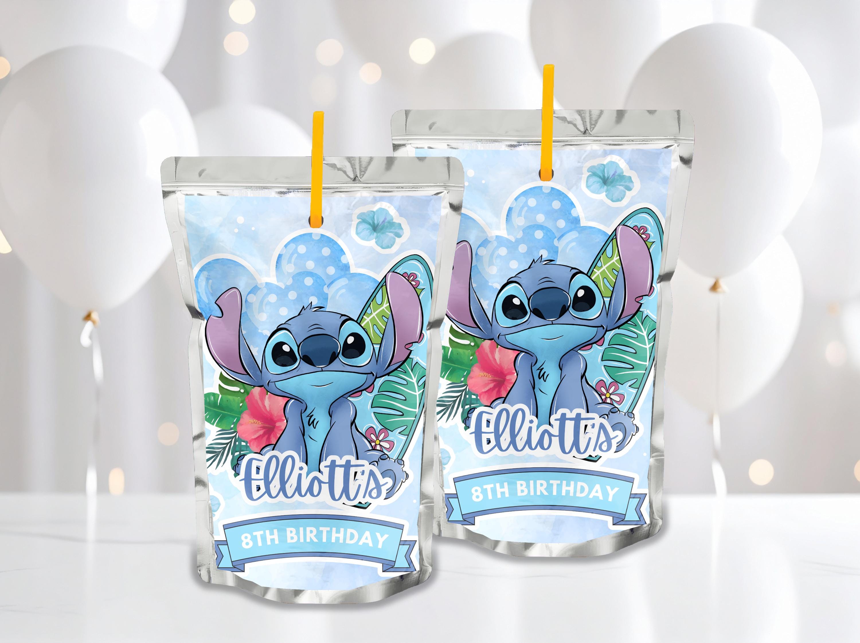 Personalized Stitch Blue Capri Sun Label, Printable Stitch