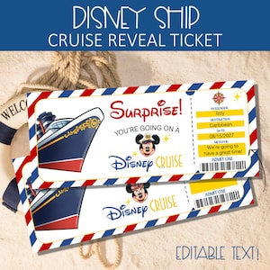 Personalized DCL Cruise Holiday Reveal Ticket - Printable Surprise Vacation Reveal -  Unforgettable Adventure Awaits!
