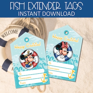 DCL Fish Extender Gift Tags, Magical Cruise Gift Labels, Mickeyy Cruise Printable, Fish Extender Pixie Dust Tags, Digital Download