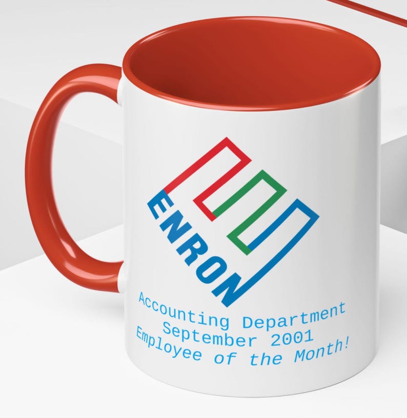 Enron Employee of the Month Coffee Mug, Accent 11oz - Unique Gift, Office Humor, Coworker Gift, Funny Mug, Gift for Boss