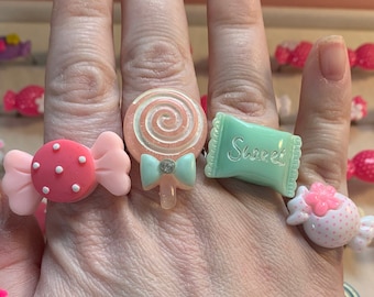 Lucky pack of 5 kawaii rings