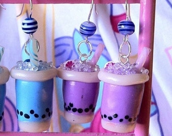Purple Taro Milk Bubble Boba Tea Earrings