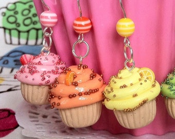 Orange Cupcake Earrings