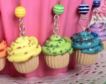 Green Lime Cupcake Earrings