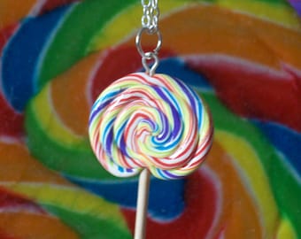 Rainbow Lollipop Necklace - Made to Order