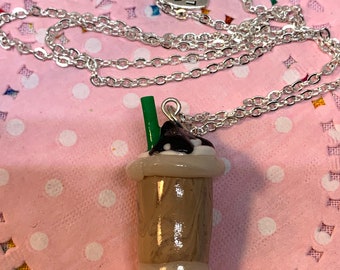 Necklace Starbucks frappuccino mocha coffee chocolate drink charm